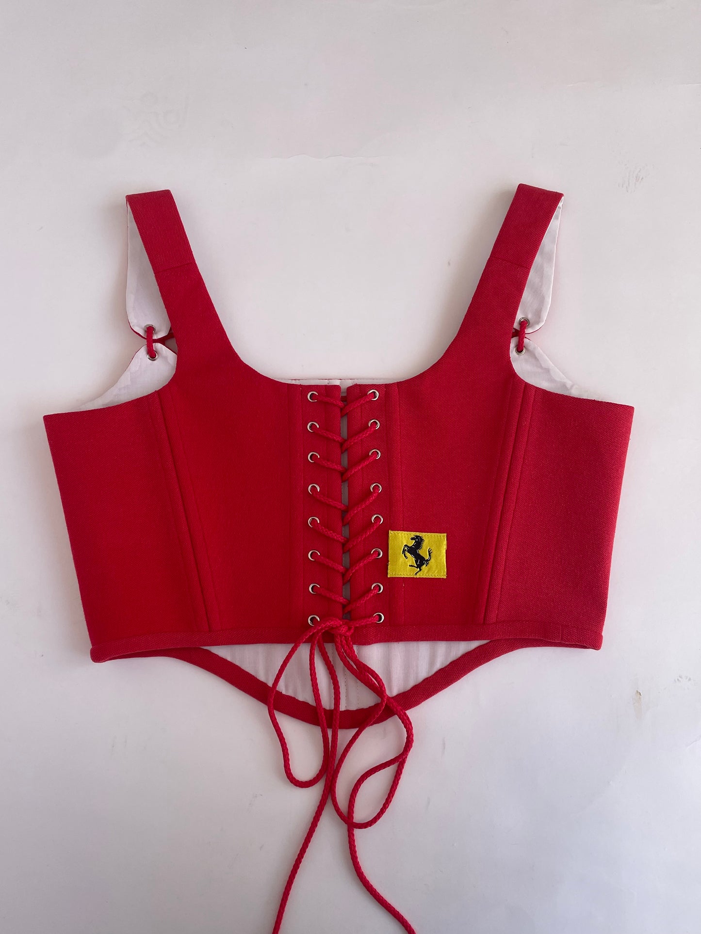 Upcycled Ferrari corset