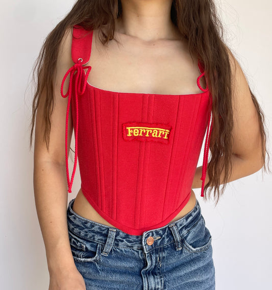 Upcycled Ferrari corset
