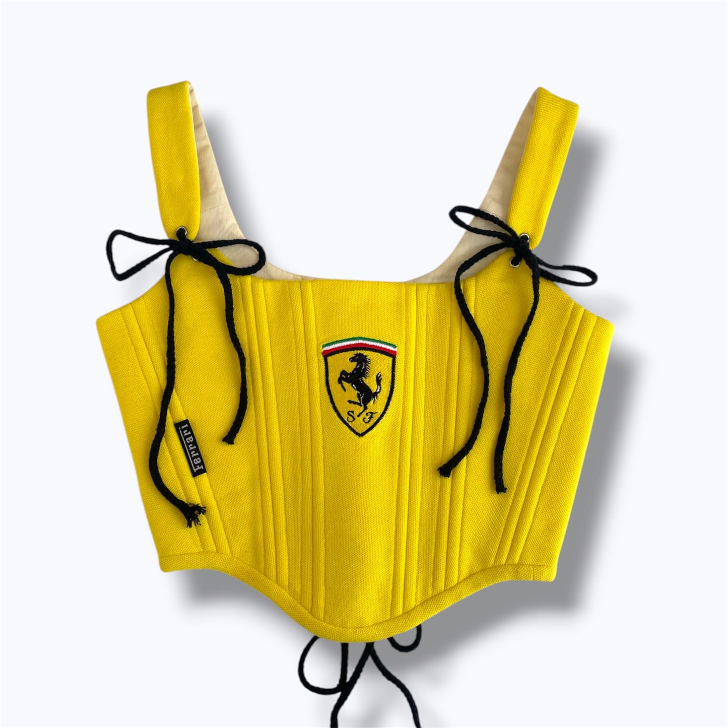 Upcycled Ferrari corset