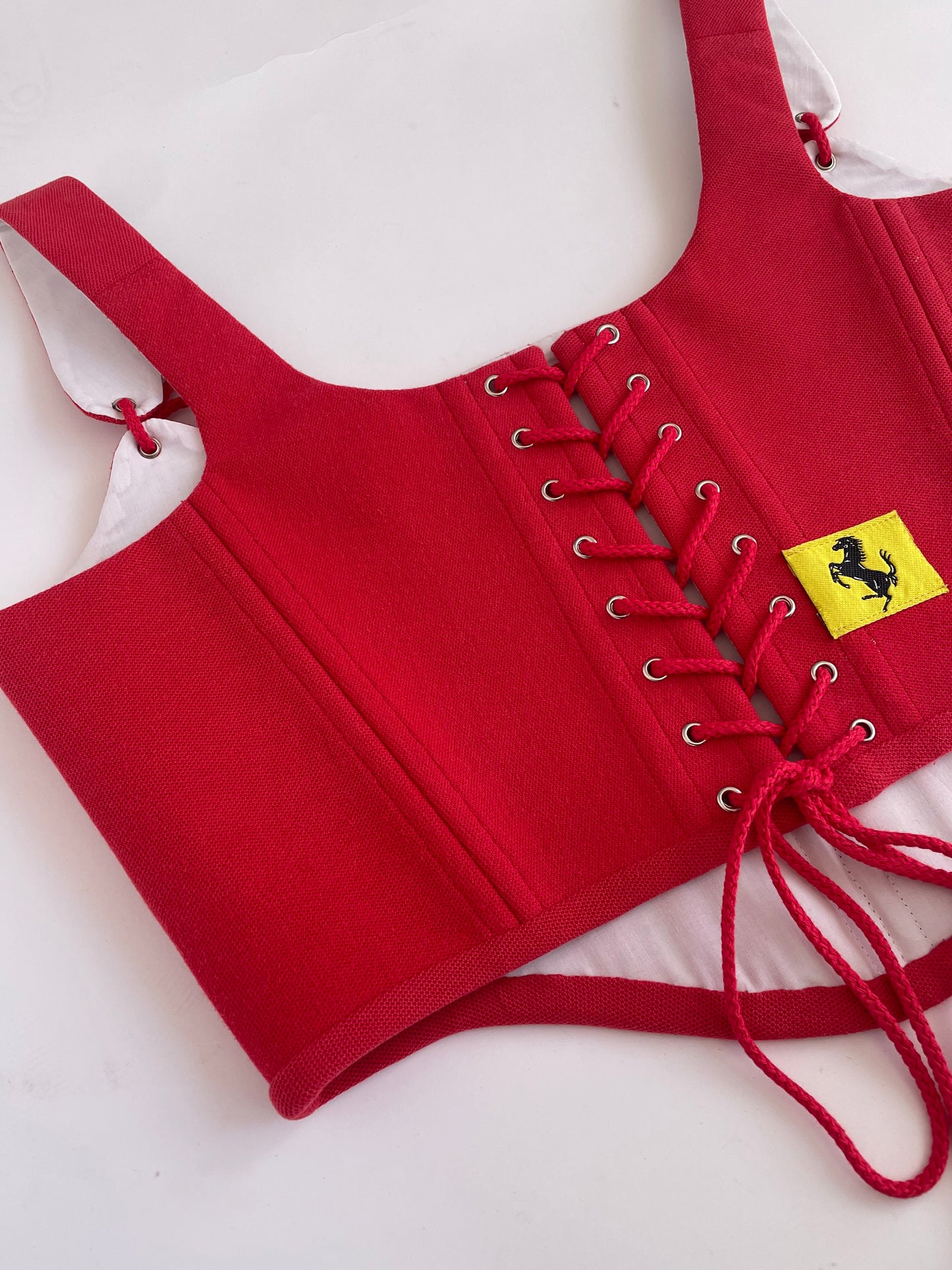 Upcycled Ferrari corset