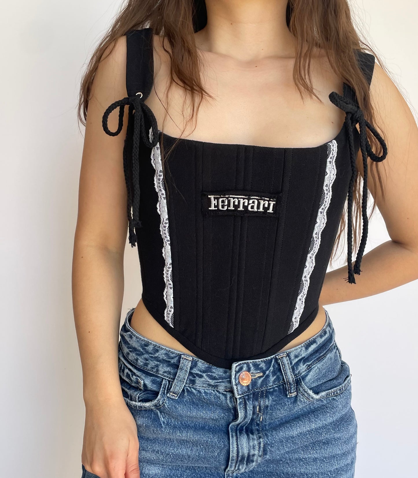 Upcycled Ferrari corset