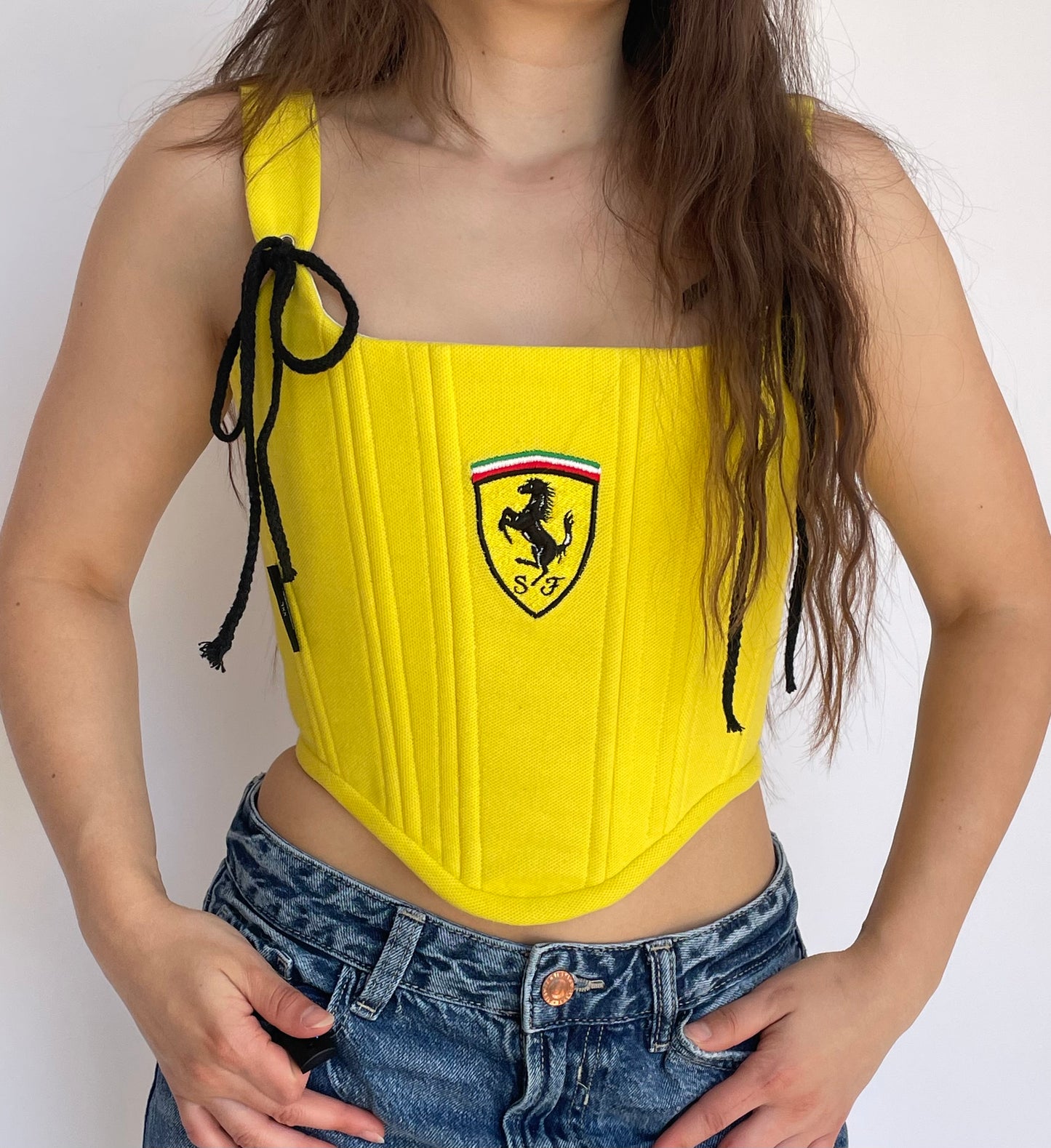 Upcycled Ferrari corset