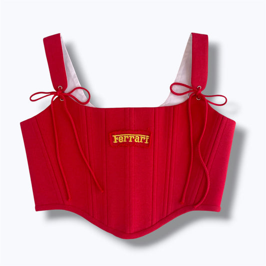 Upcycled Ferrari corset