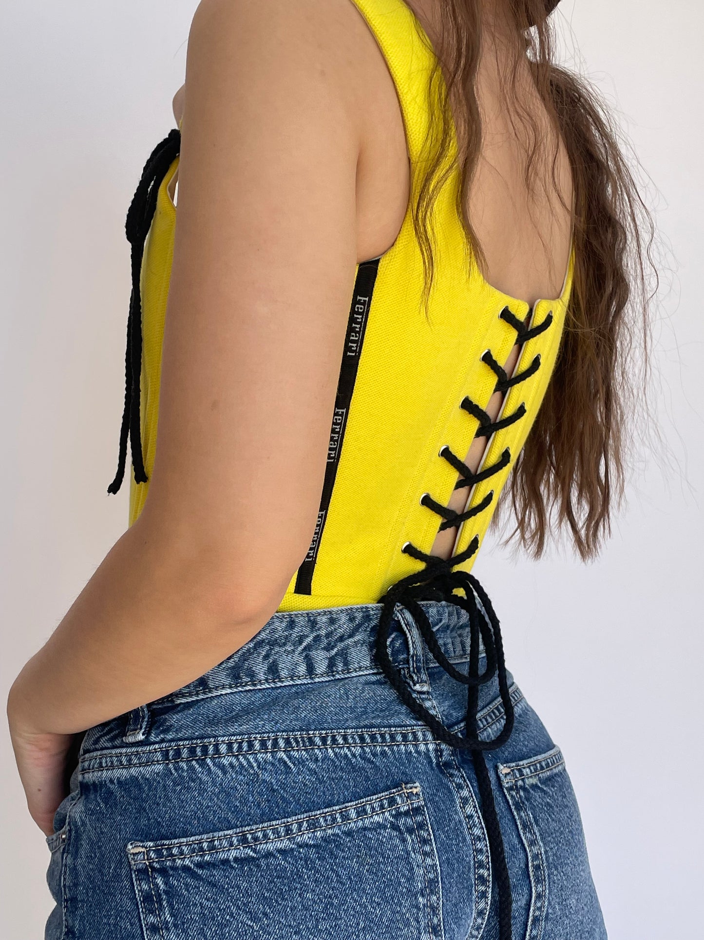 Upcycled Ferrari corset