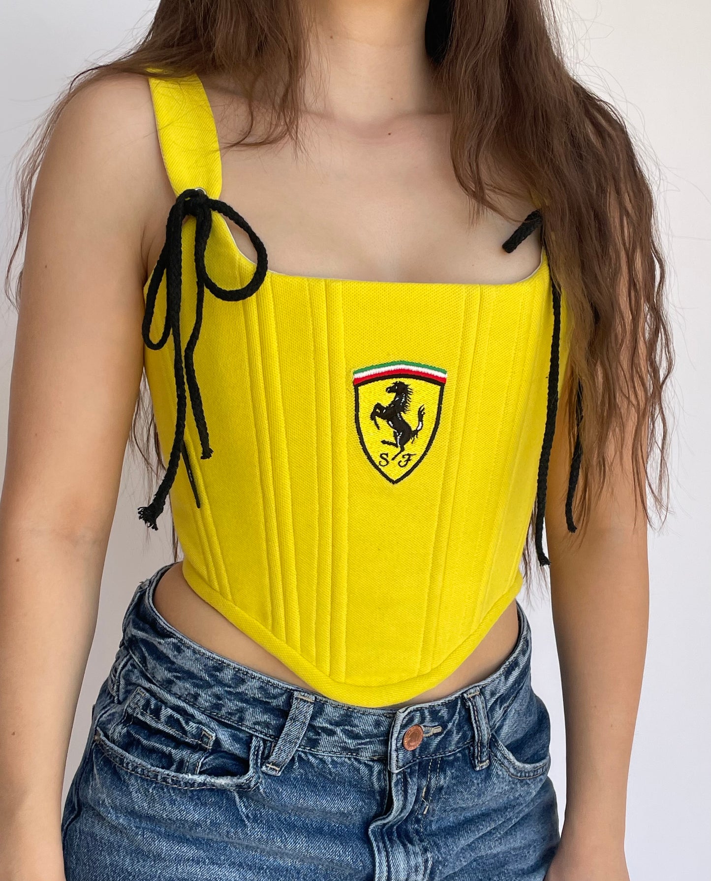 Upcycled Ferrari corset