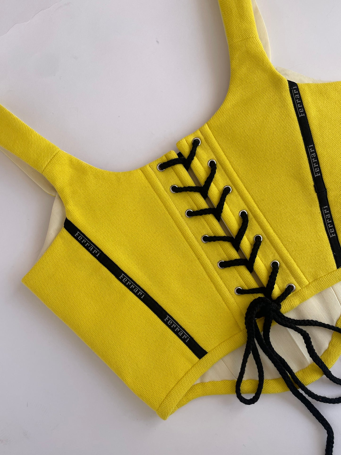 Upcycled Ferrari corset