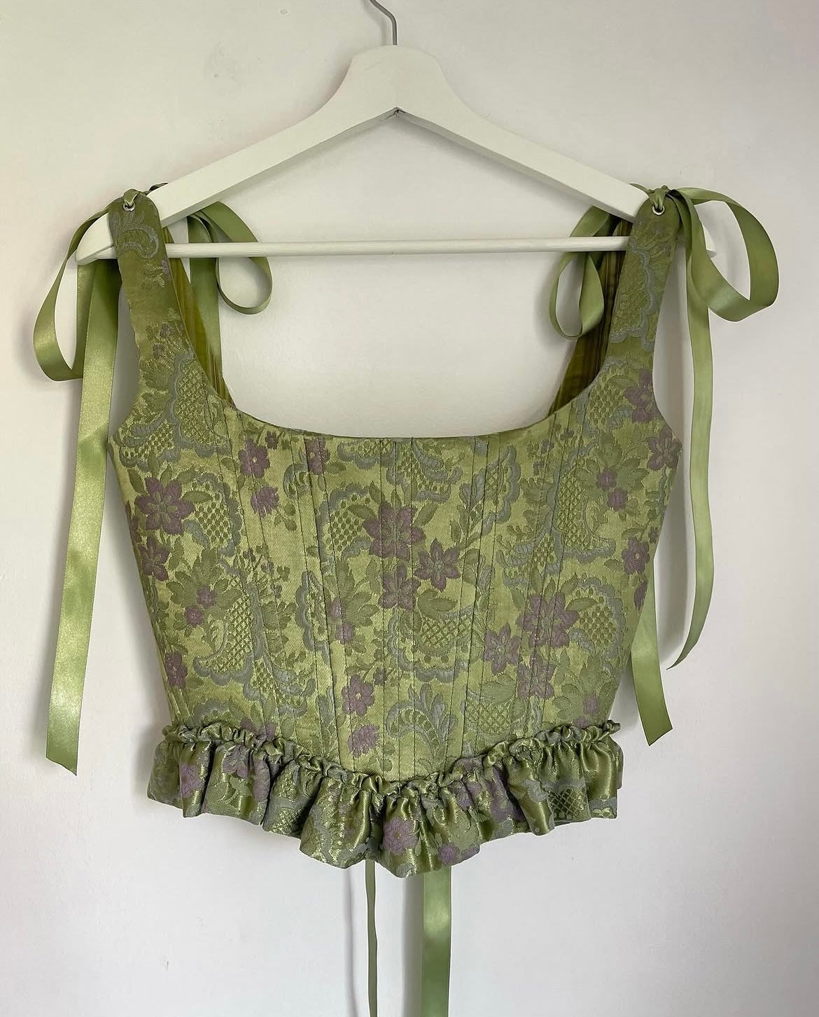 Ruffle peplum corset - made to order