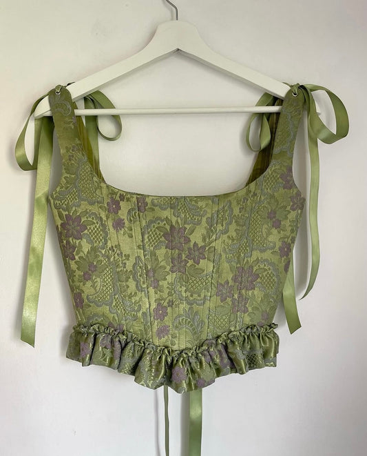 Ruffle peplum corset - made to order