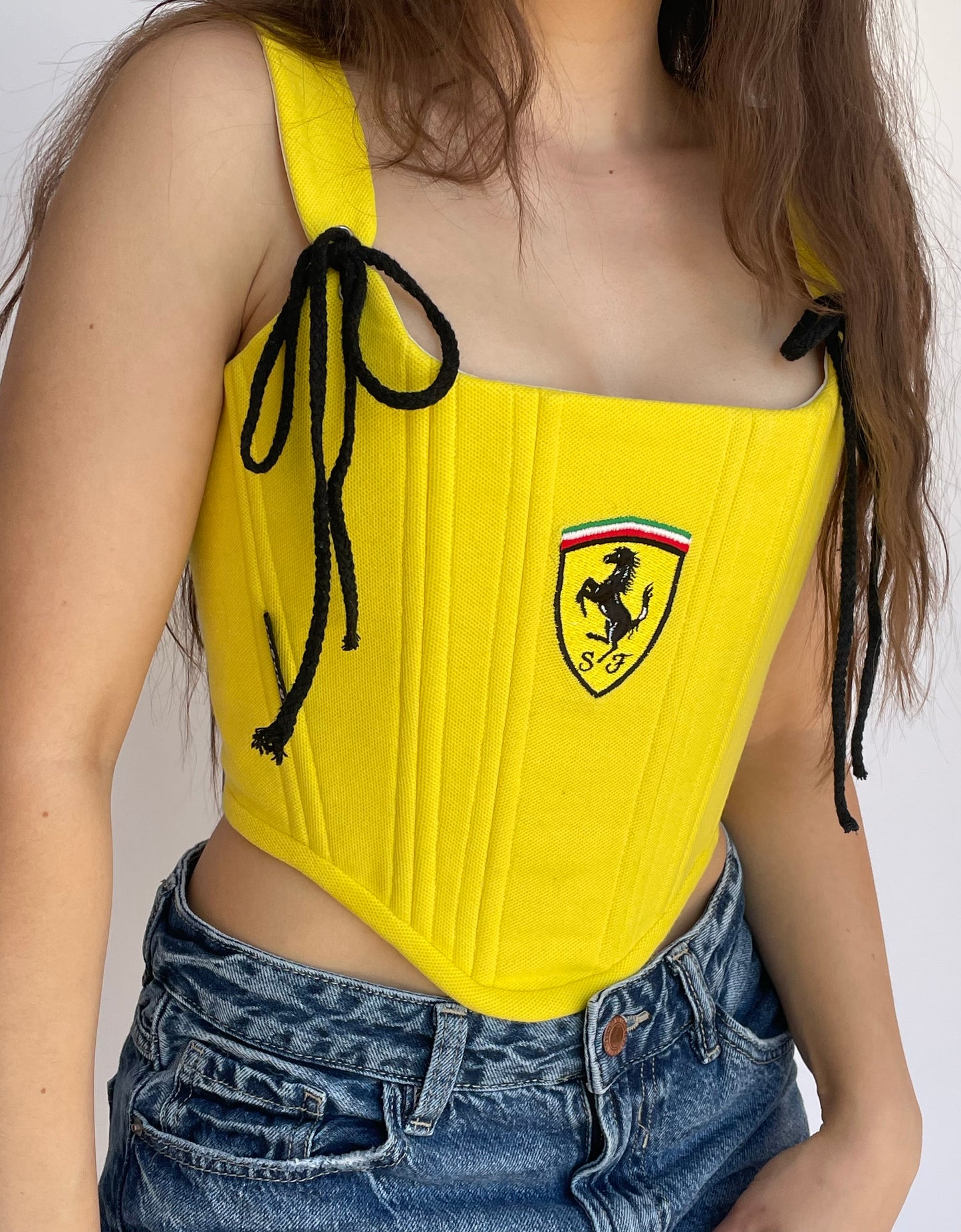 Upcycled Ferrari corset