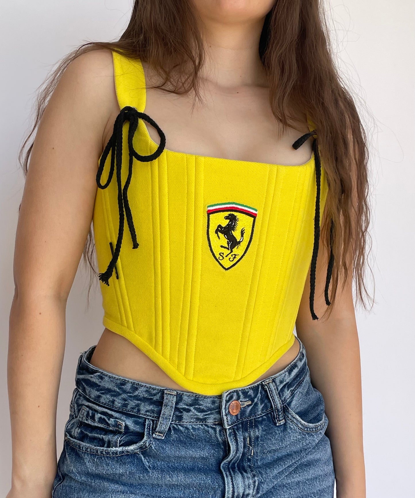 Upcycled Ferrari corset