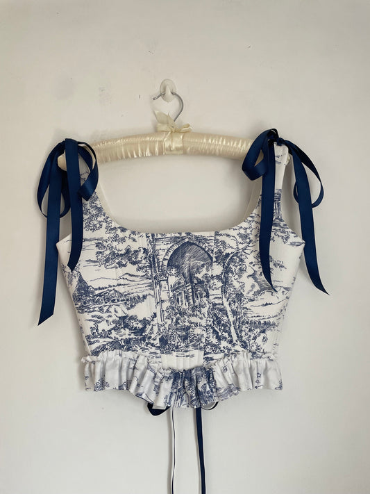 Ruffle peplum corset - made to order