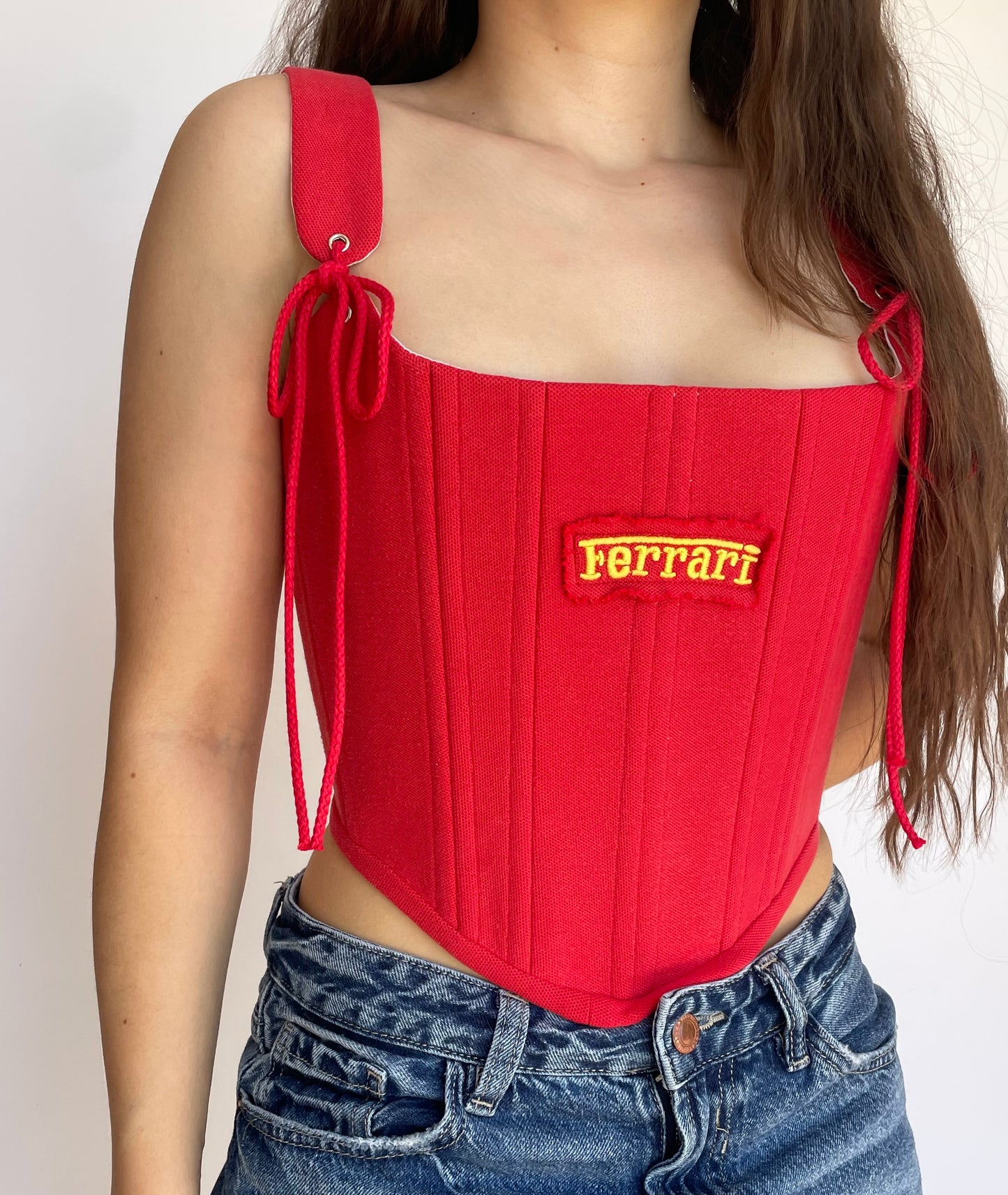 Upcycled Ferrari corset