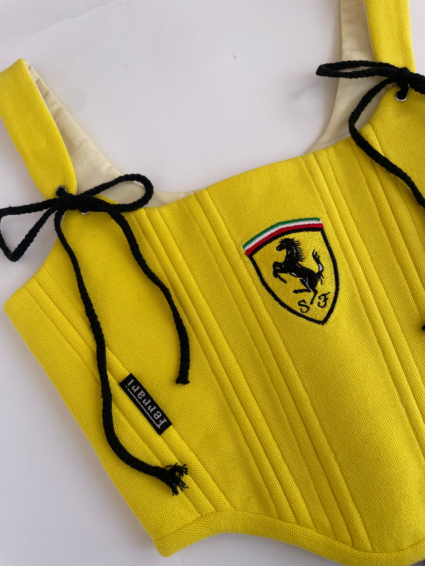 Upcycled Ferrari corset