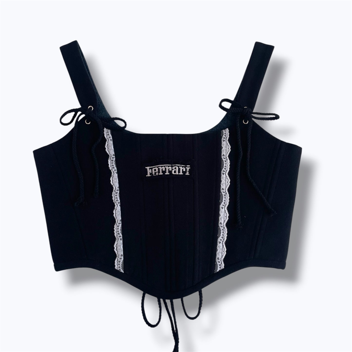 Upcycled Ferrari corset