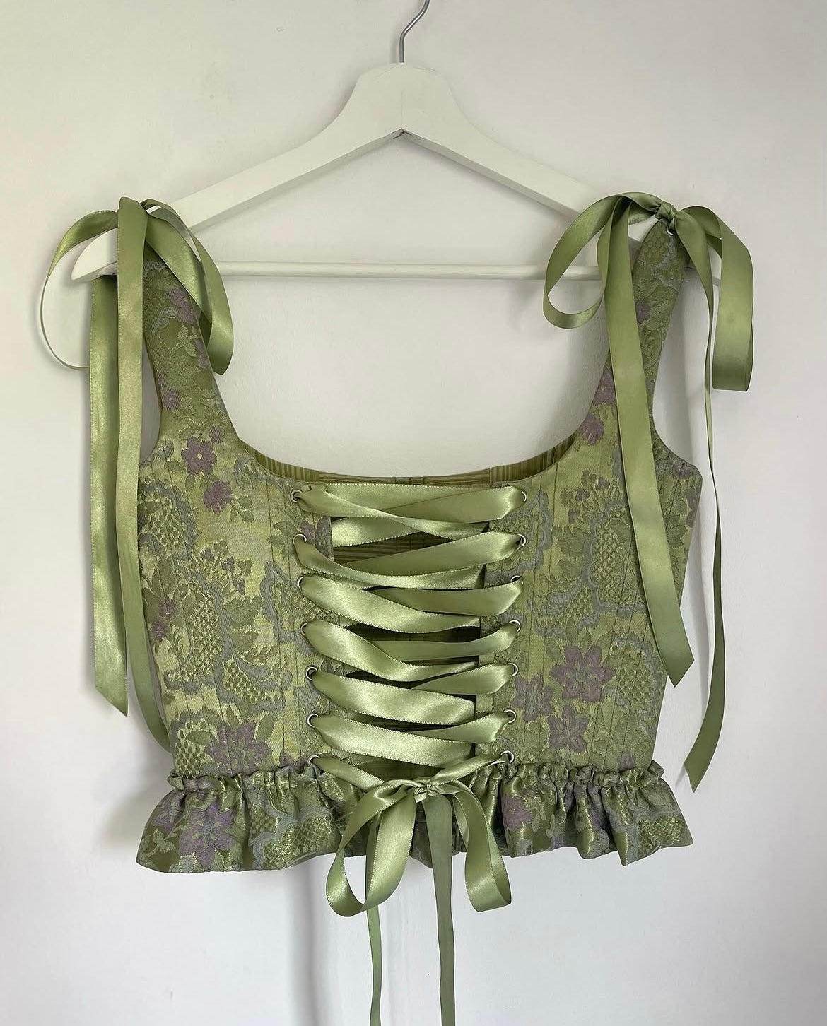 Ruffle peplum corset - made to order