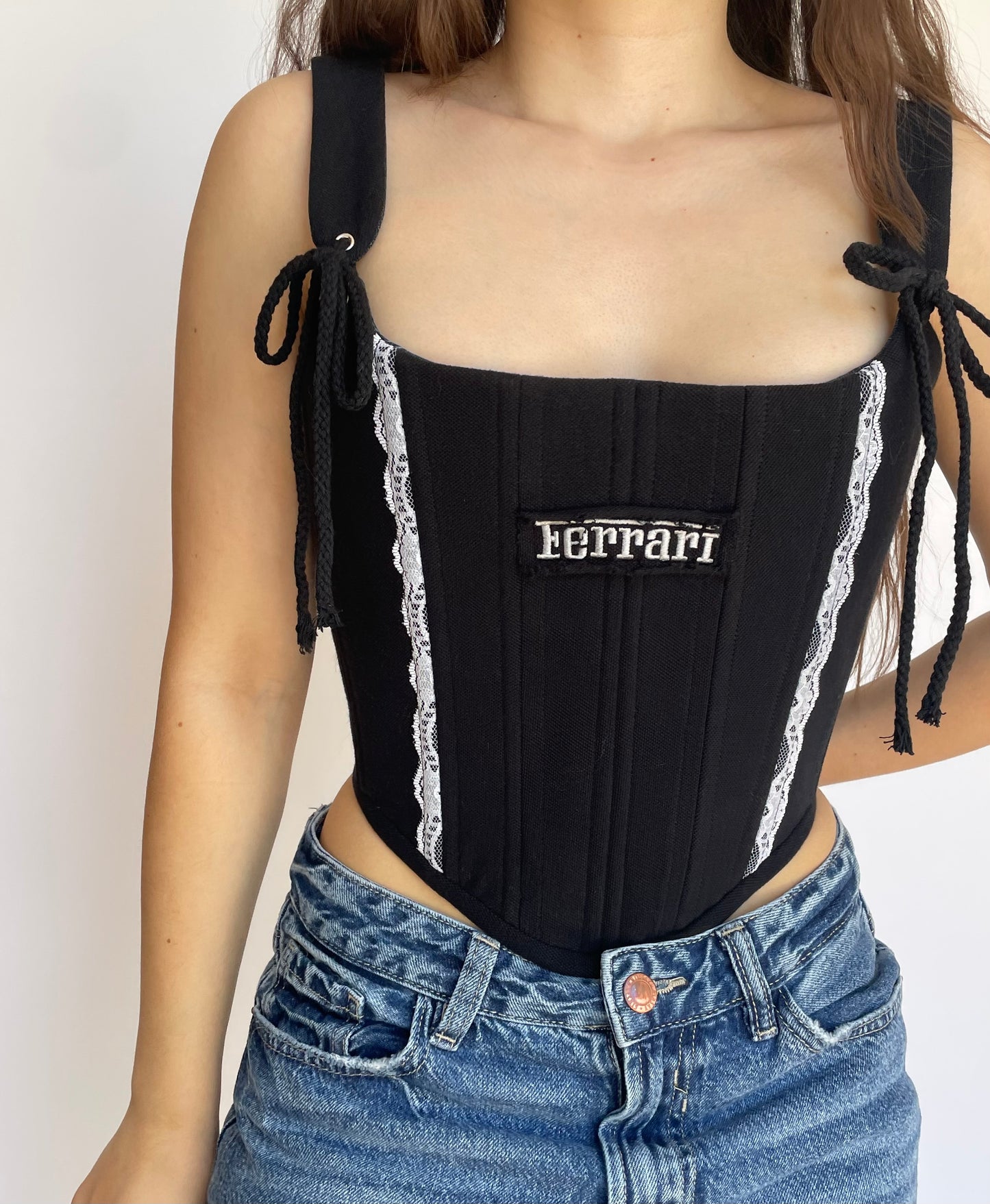 Upcycled Ferrari corset