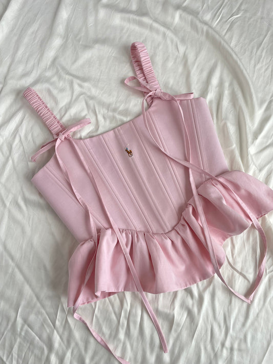 Upcycled Polo corset, XS-S