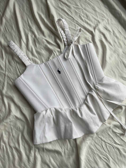 Upcycled Polo corset, XS-S